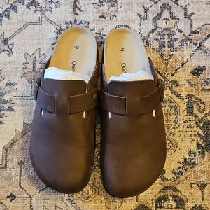 Quince Dark Brown Water Resistant Nubuck Men's Clogs